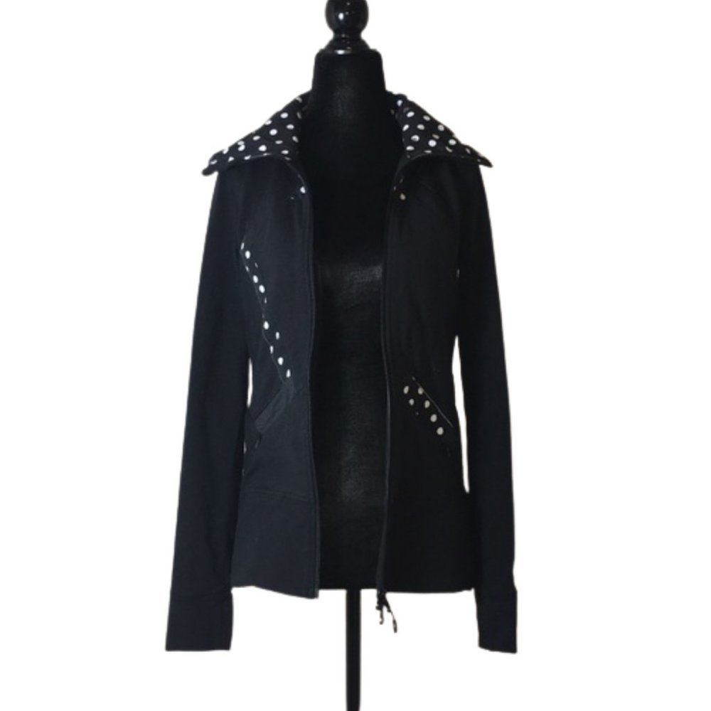 Lululemon Polka Dot Detailed Black Jacket Sweater